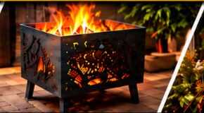 Laser-cut steel fire pit braai