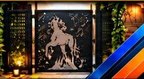 Laser-cut horse gate panel