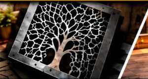 Laser-cut decorative tree panel
